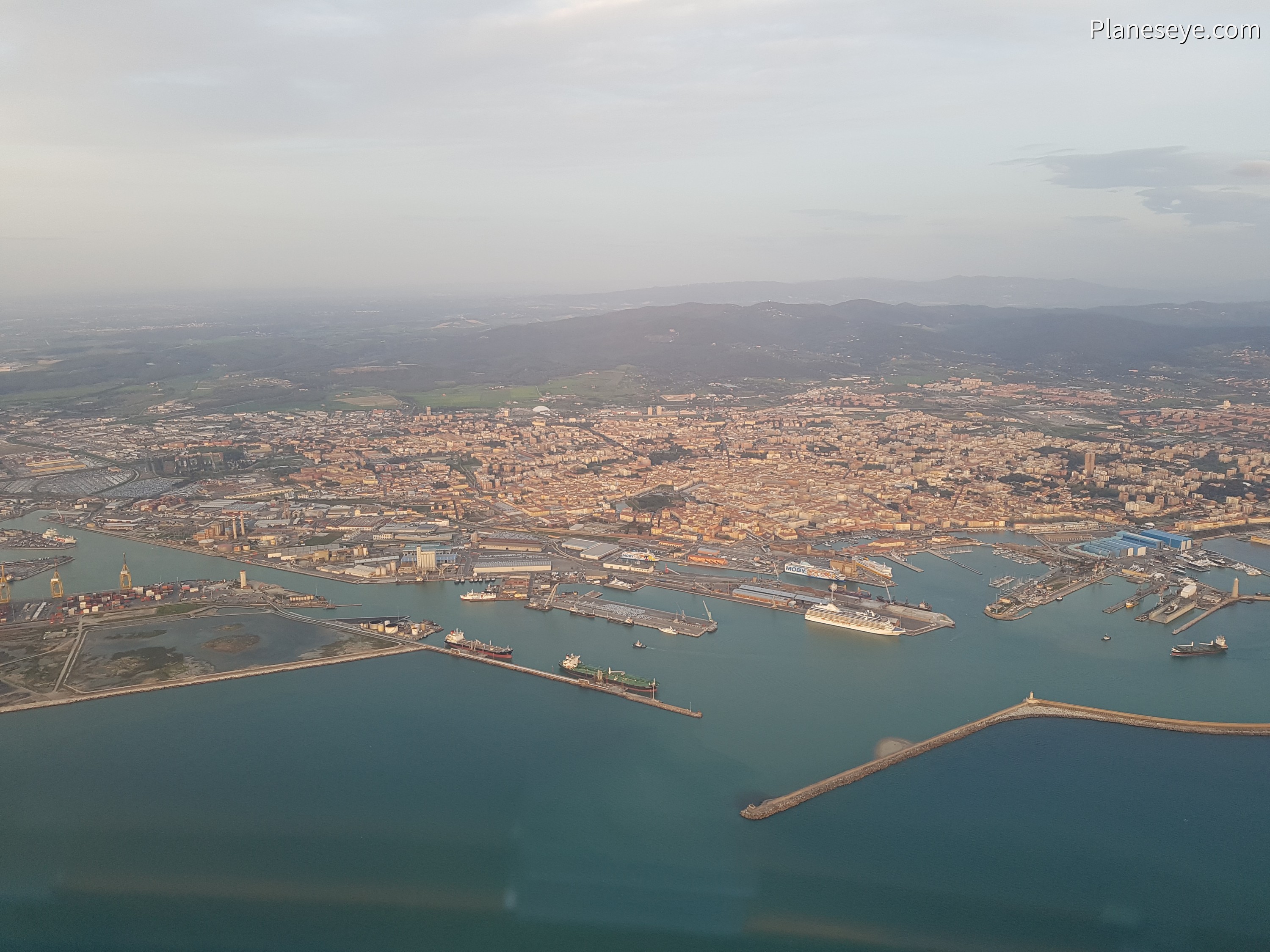 Livorno, Italy during dusk