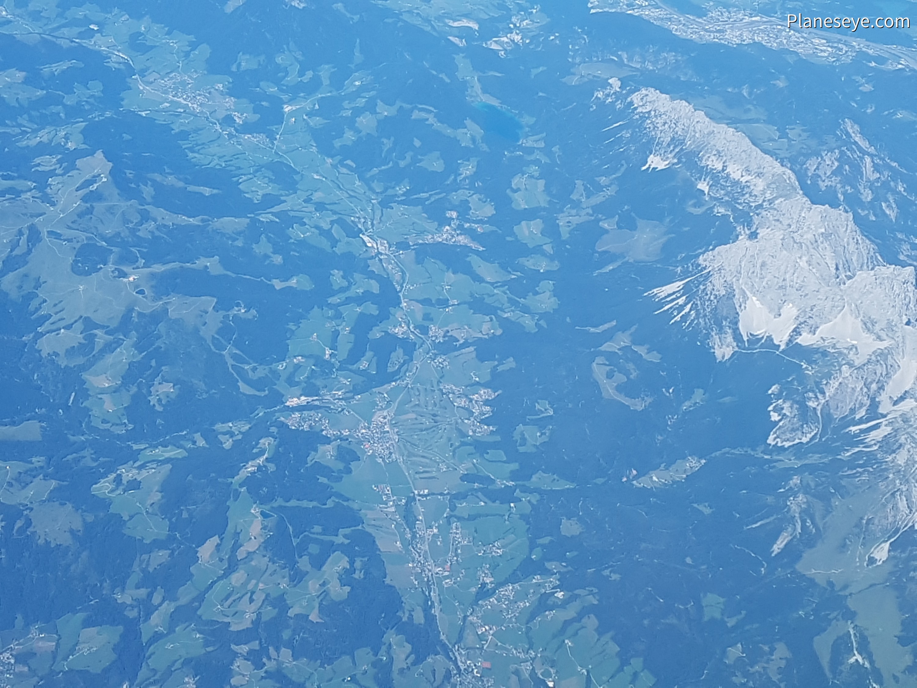 Kaisergebirge, Austria from above during daytime