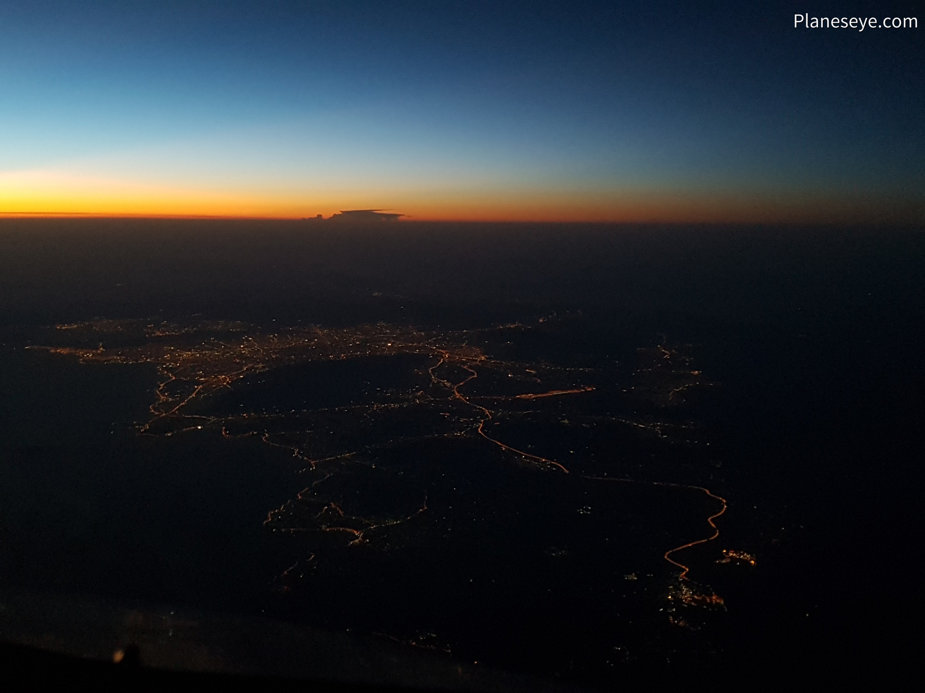 Sunset over Attika and Athens