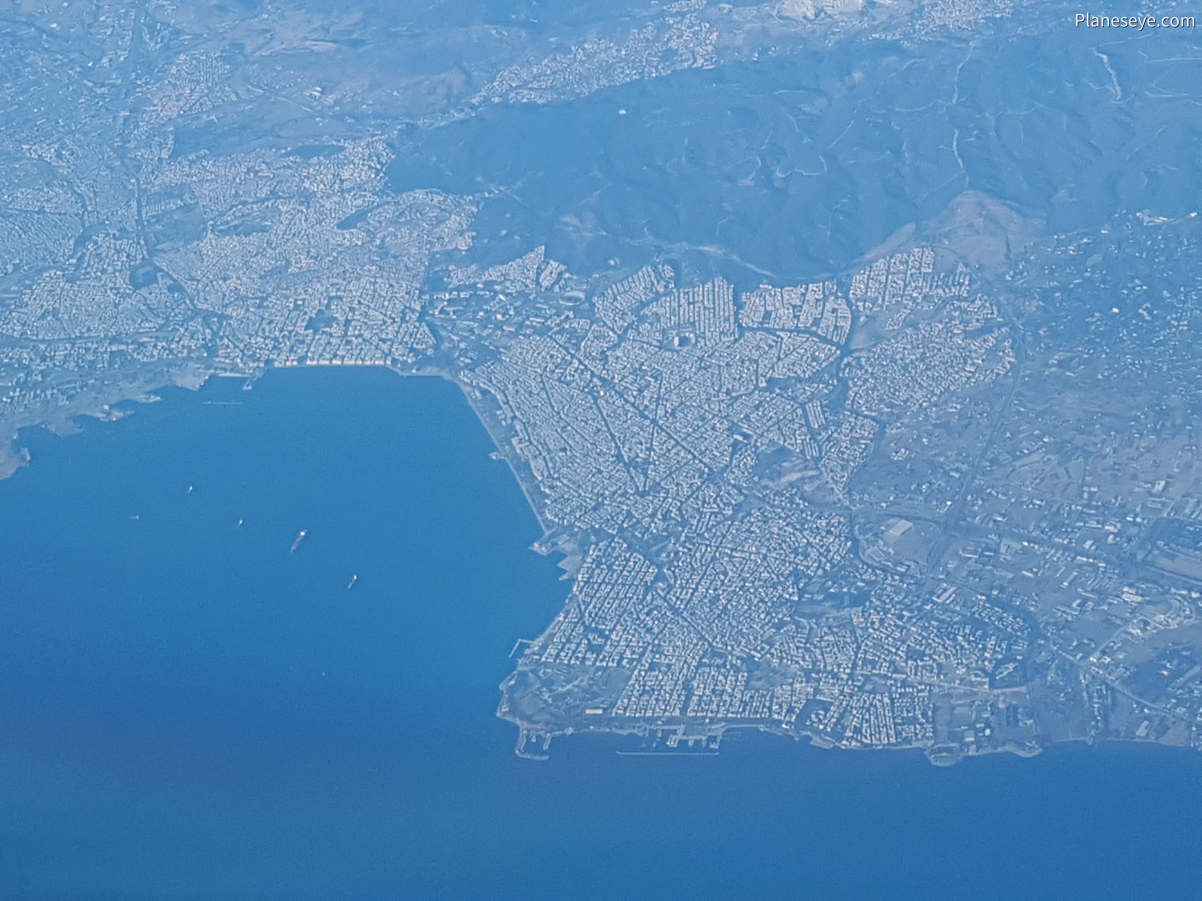 Thessaloniki from above during daytime