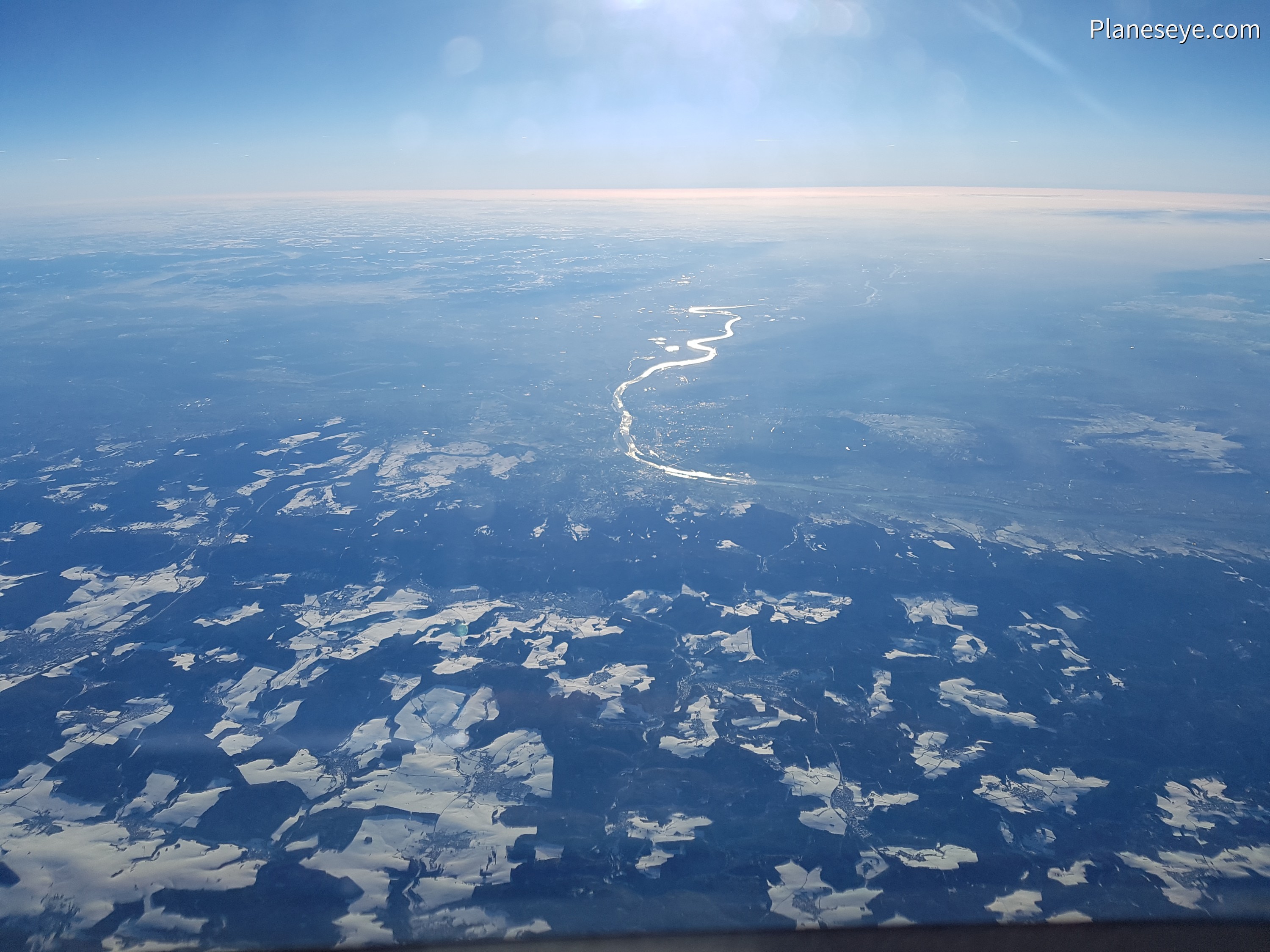 Rhein valley from the North during Winter at daytime