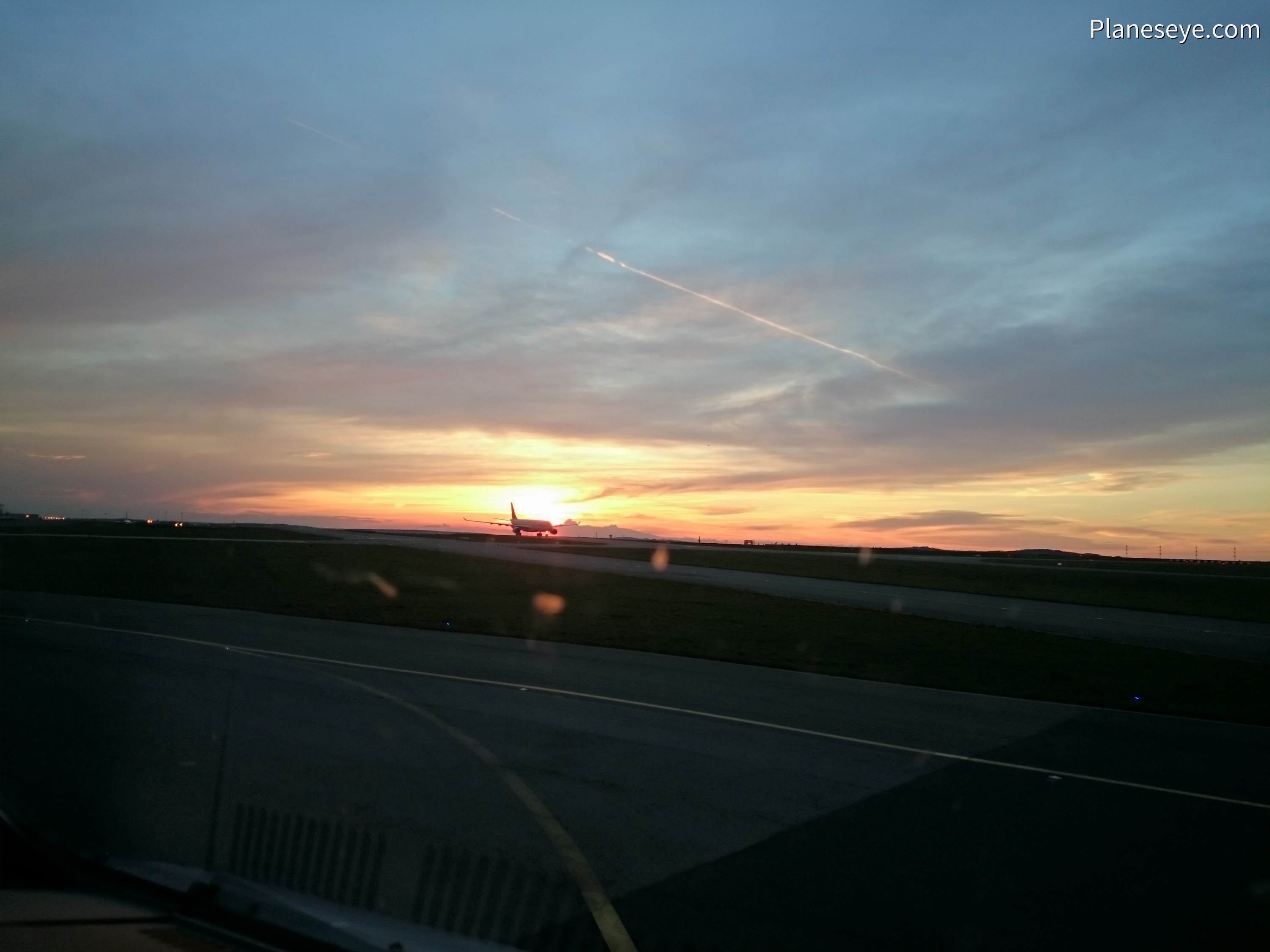 Sunset at CDG AIrport on the ground
