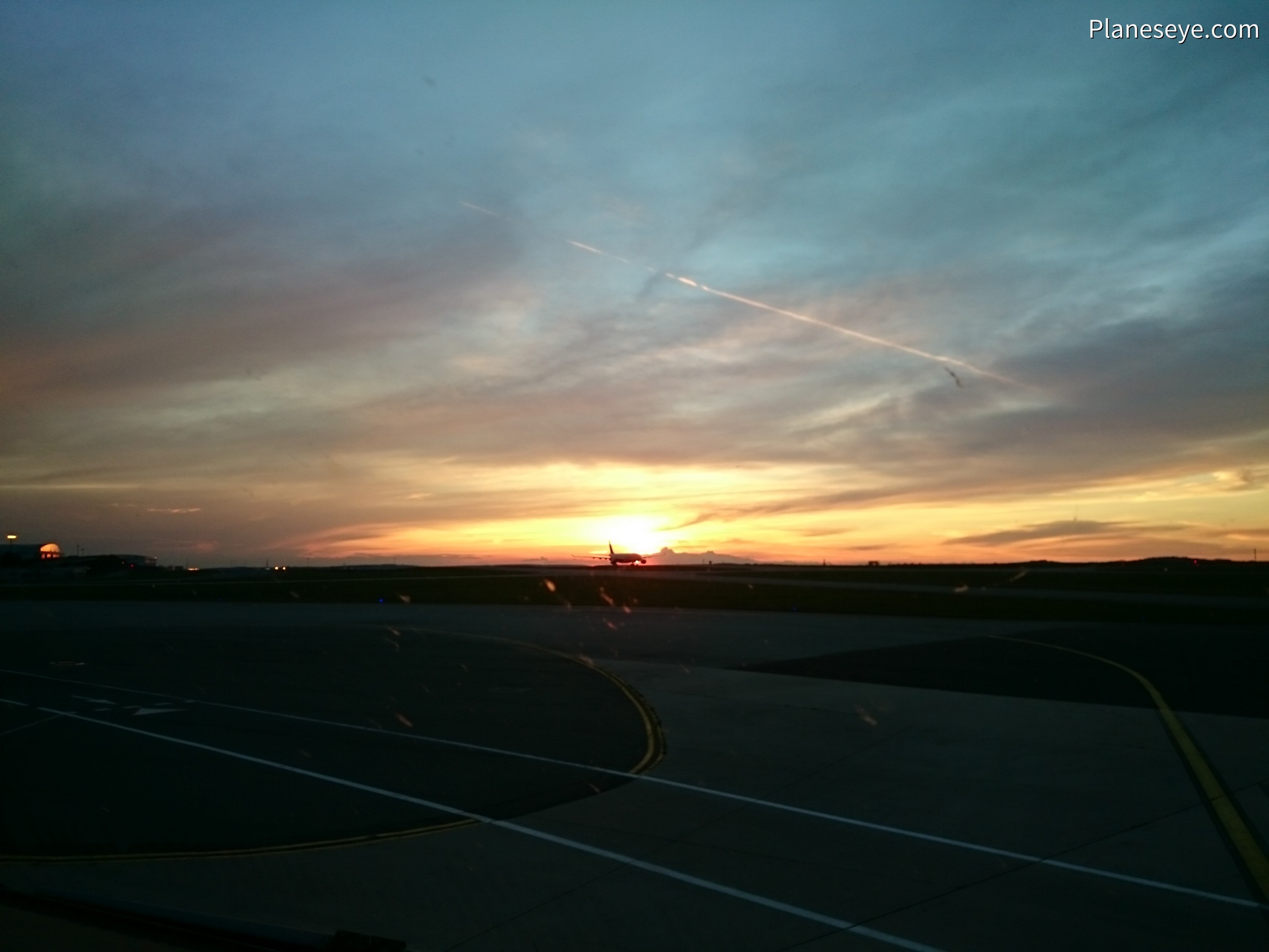 Sunset at CDG AIrport on the ground