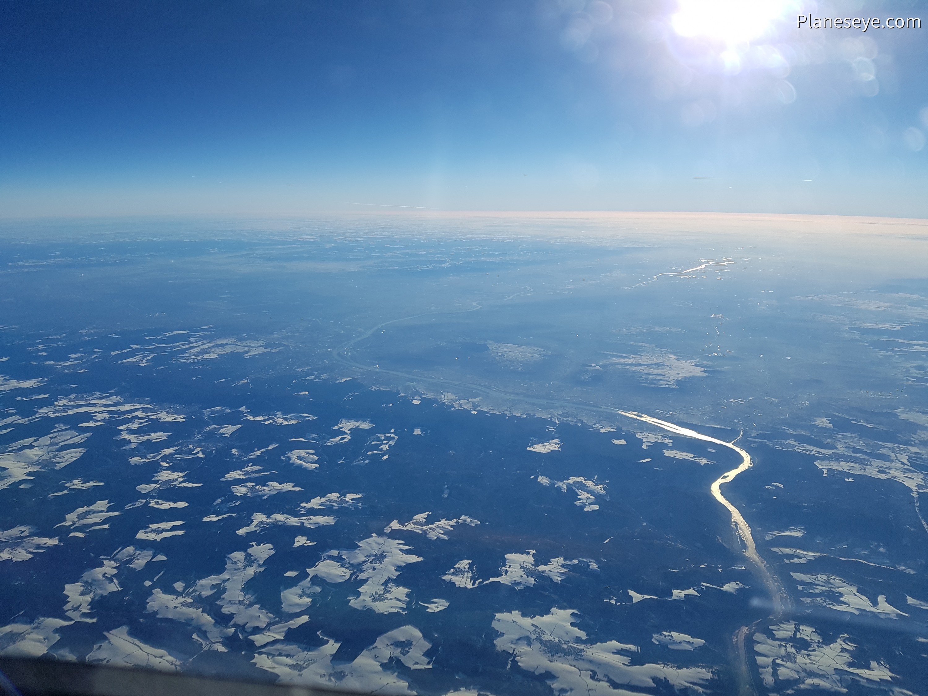 Rhein valley from the North during Winter at daytime