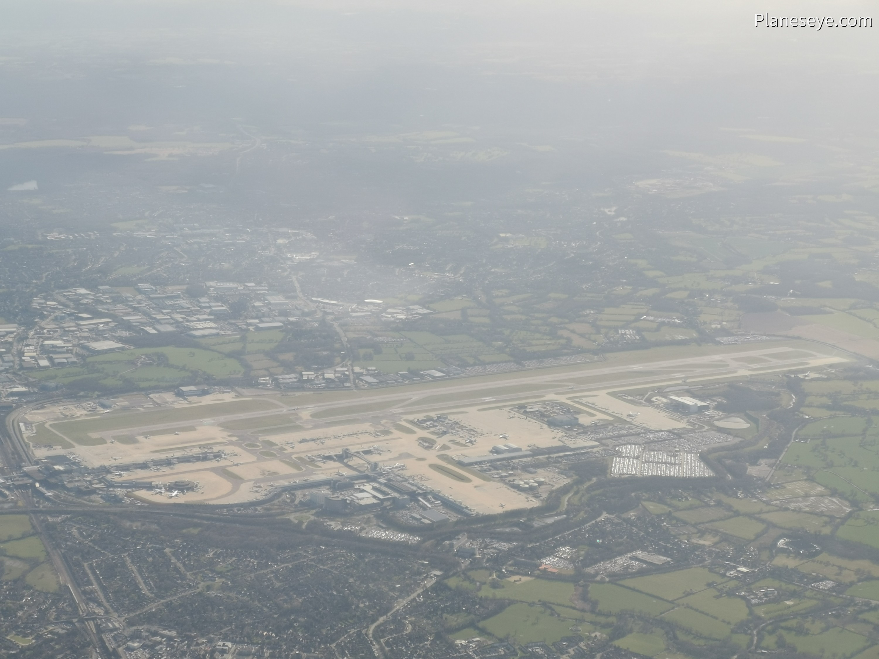 London Gatwick AIrport from the North during daytime