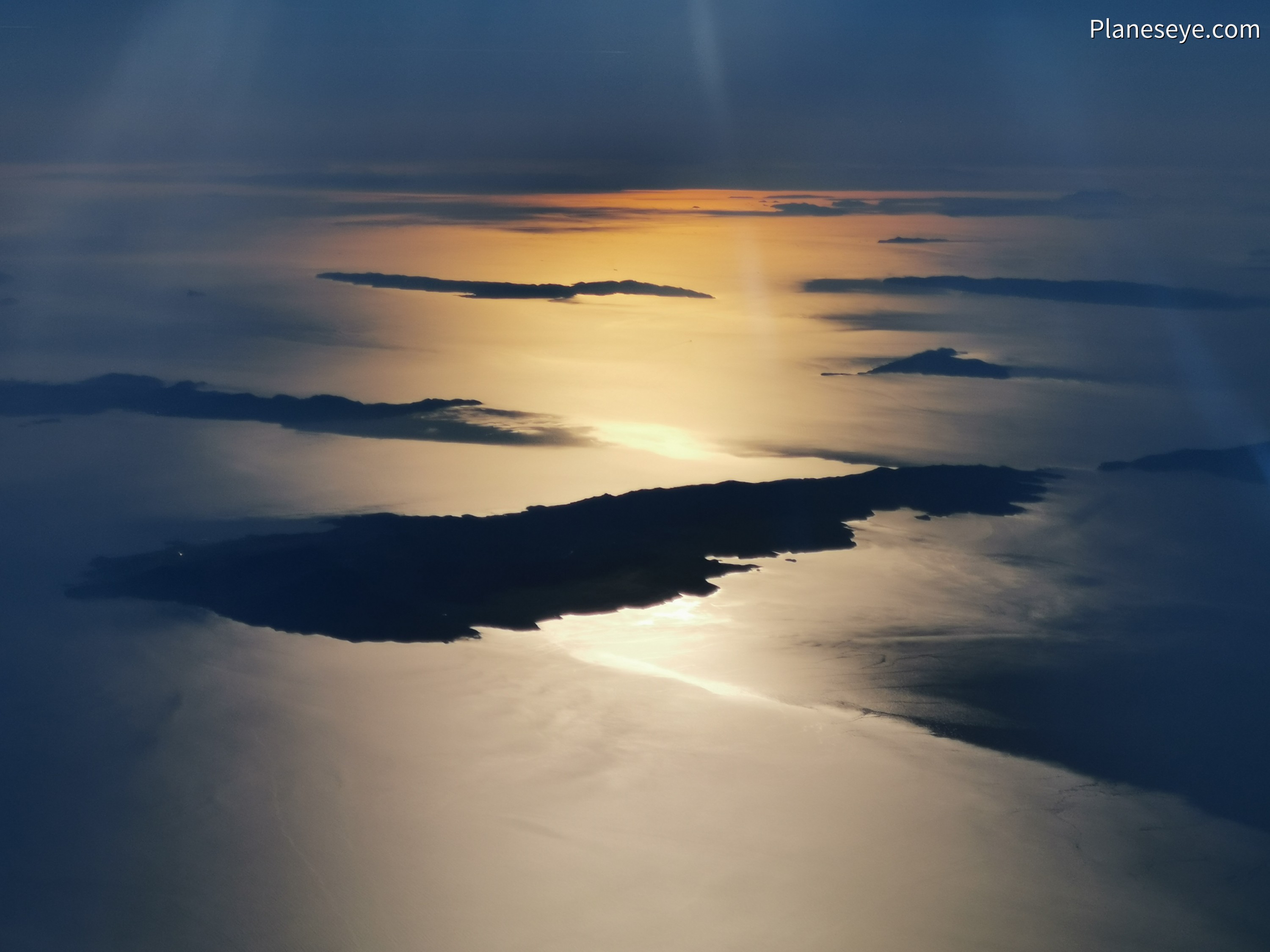Aegean Sea during dusk, Tinos from the East