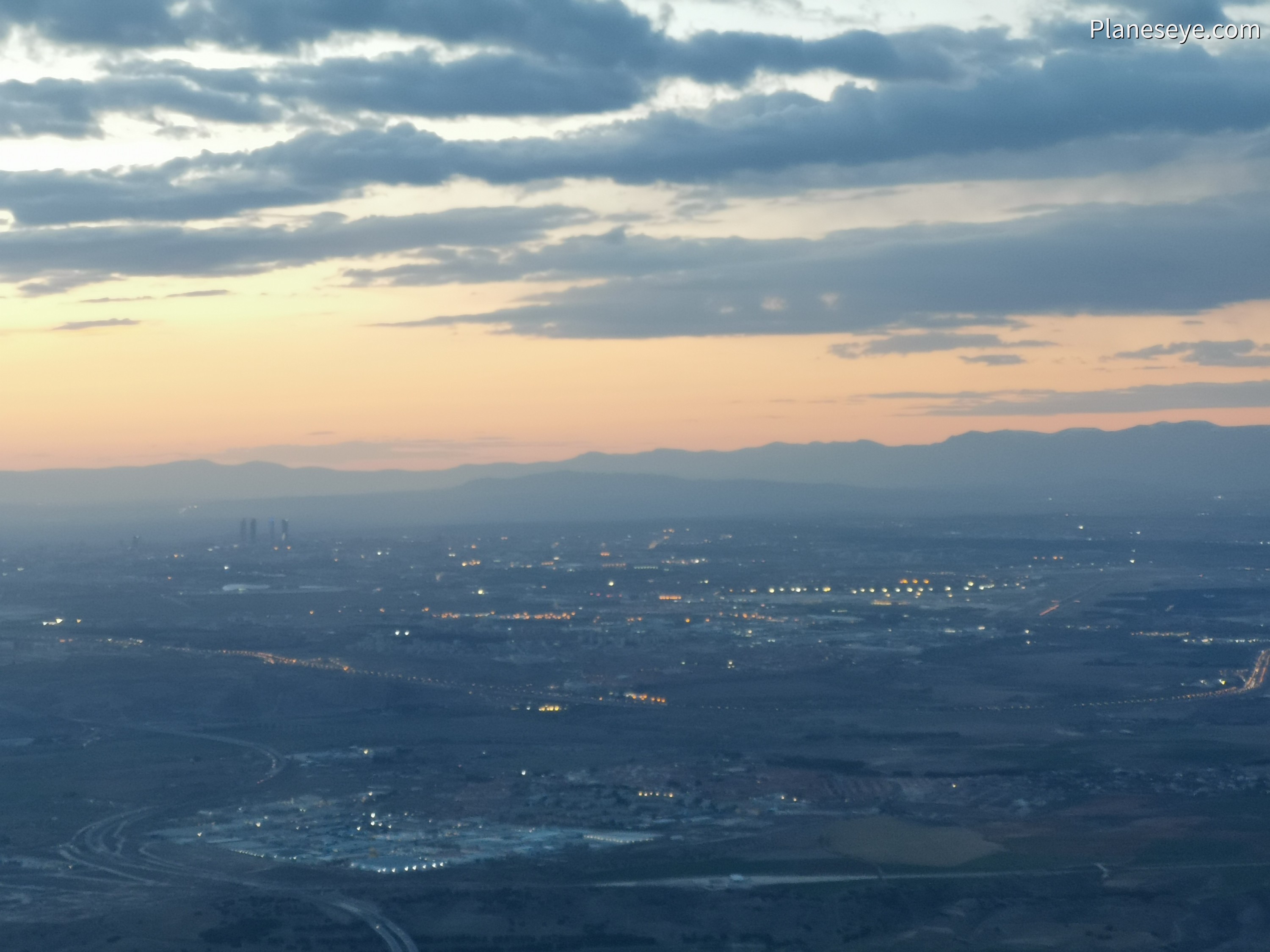 Dusk over Madrid, Spain