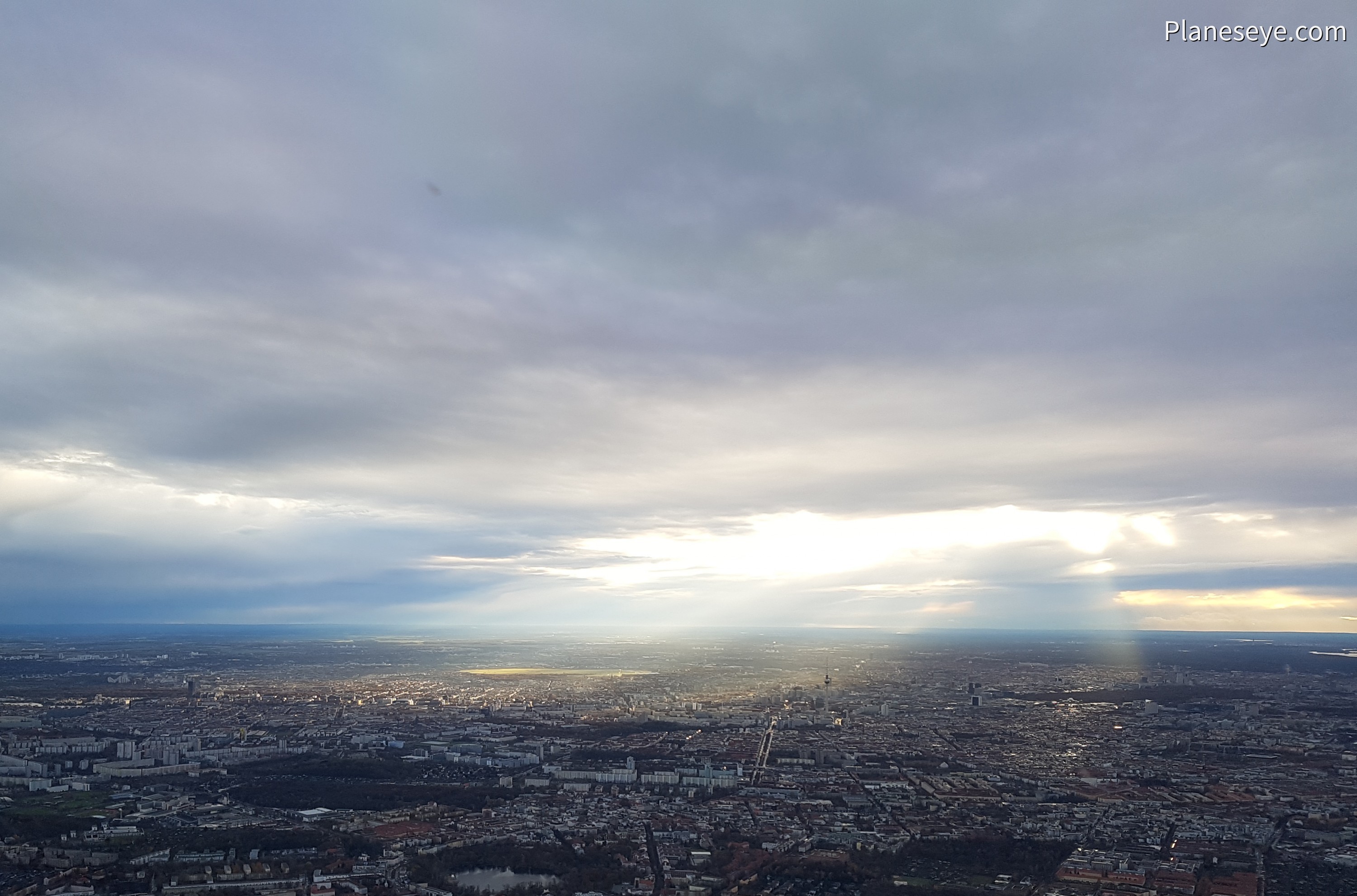 Berlin during dusk from the East