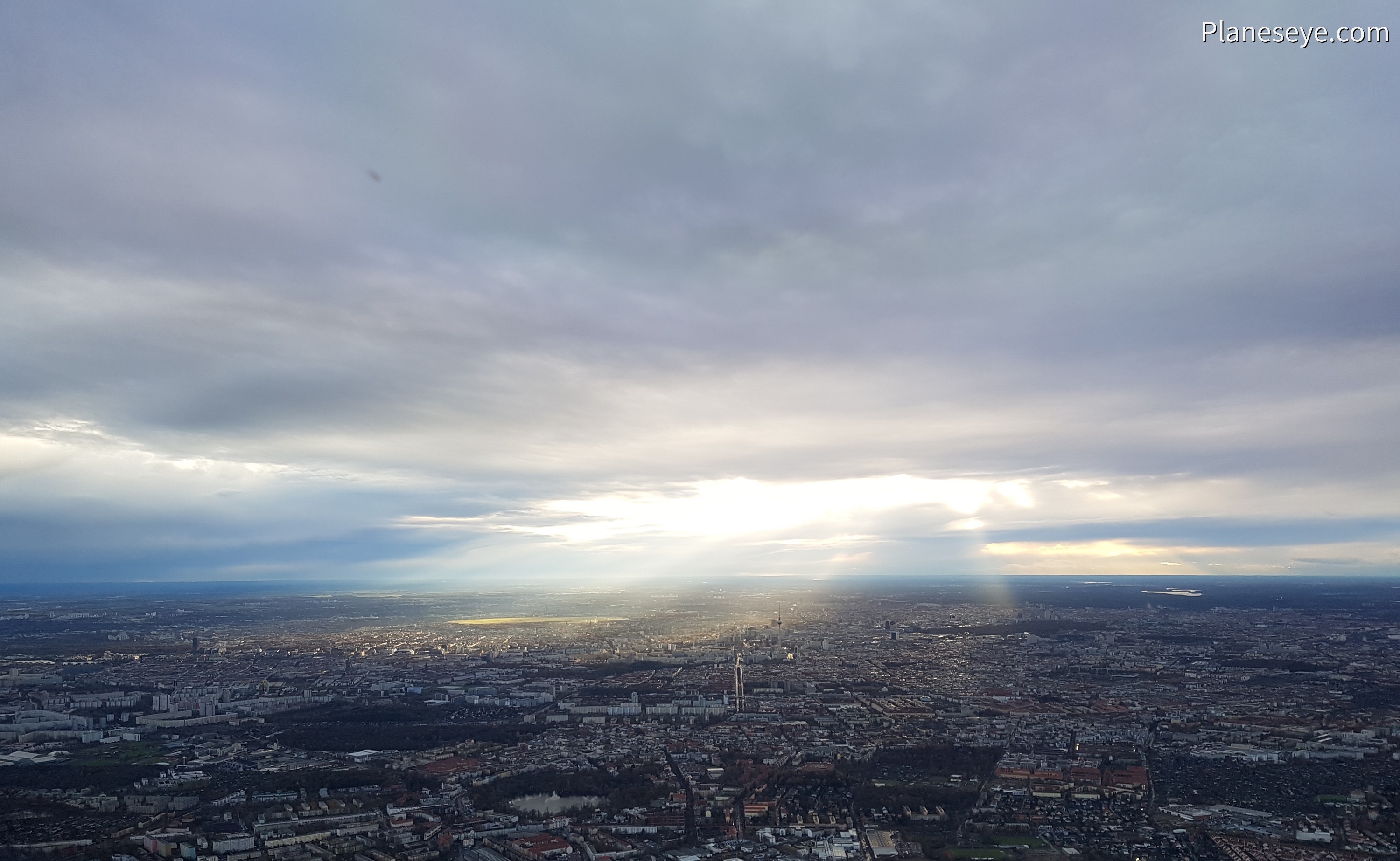 Berlin during dusk from the East