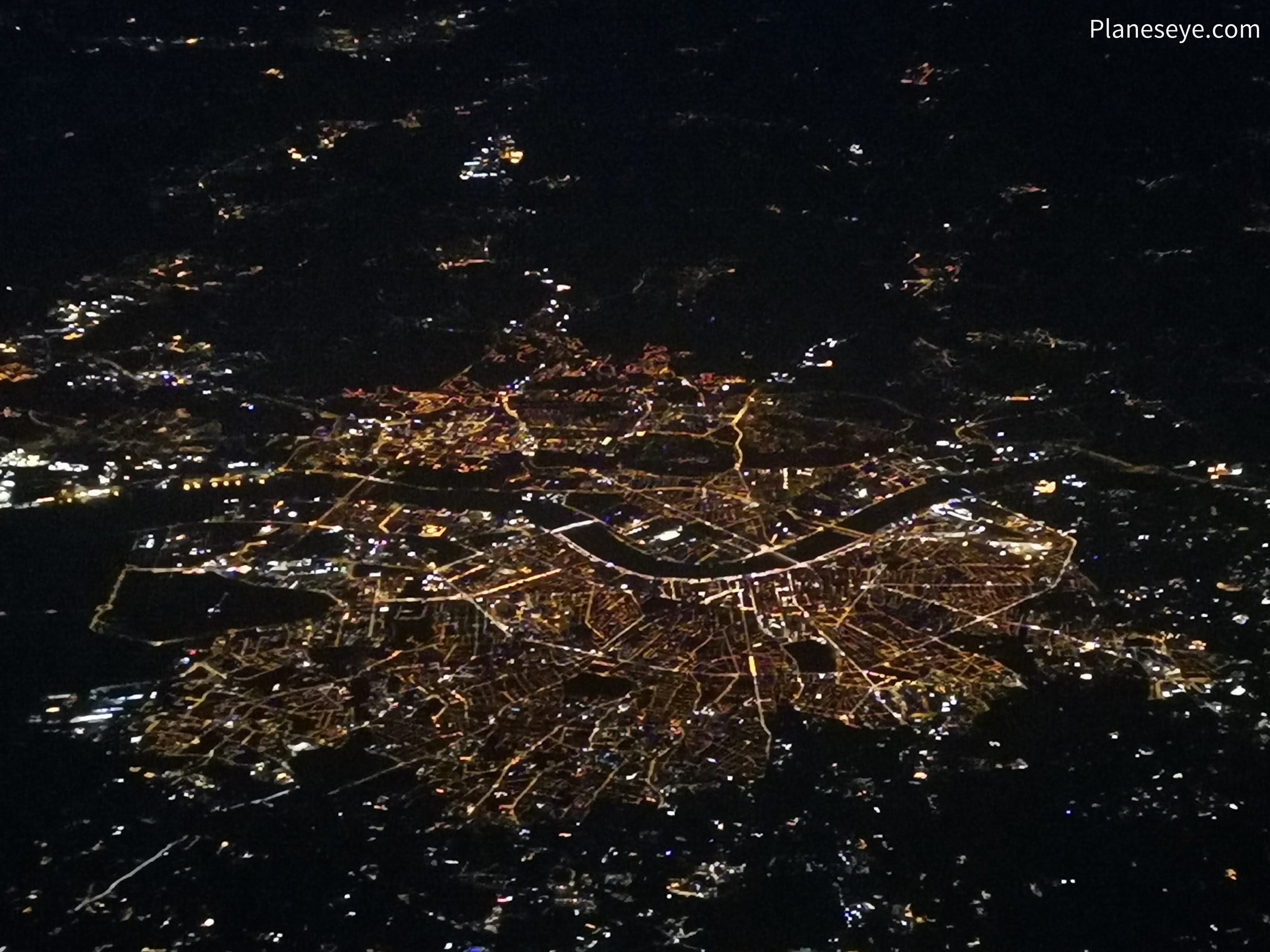 Bordeaux, France during nighttime from the West