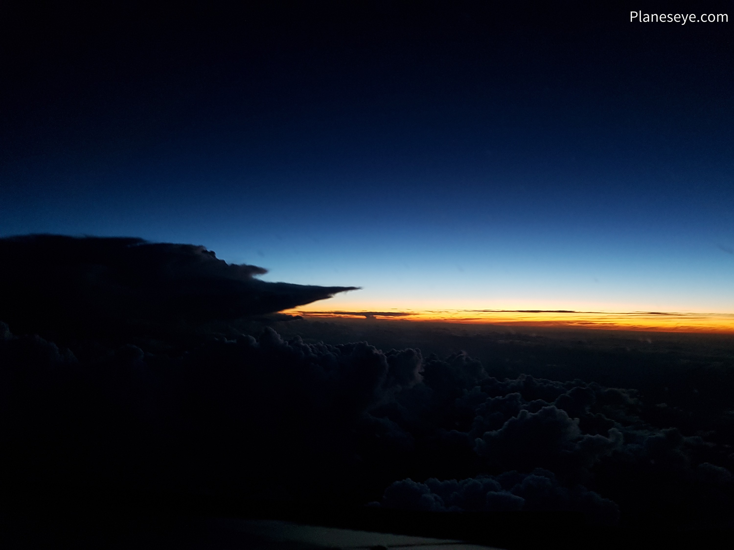 Thunderstorm during dusk over souther France