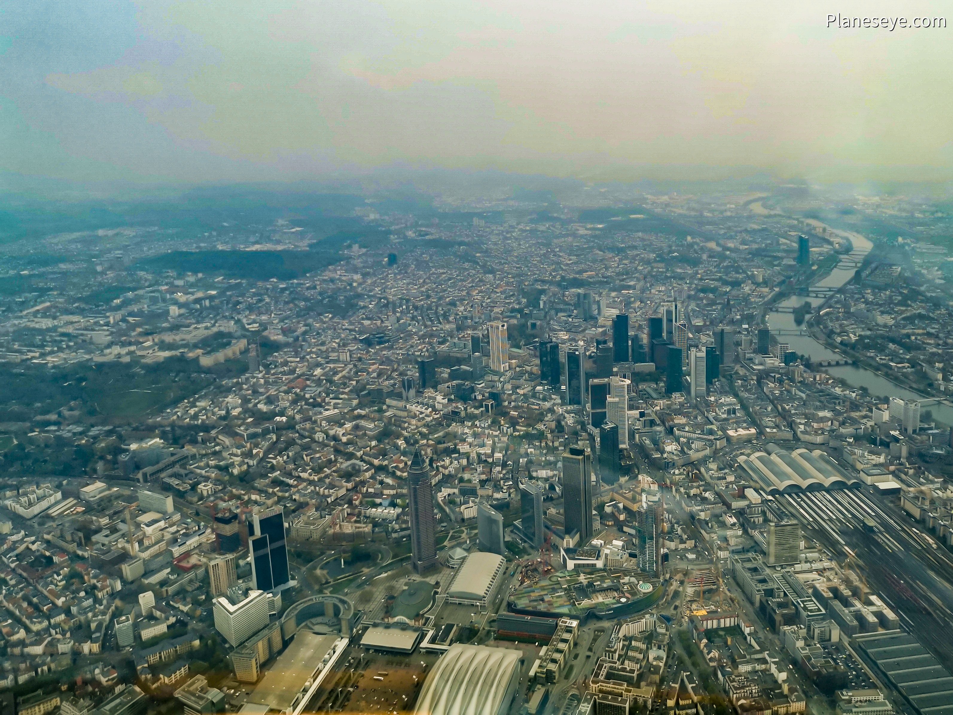 Frankfurt during daytime from above
