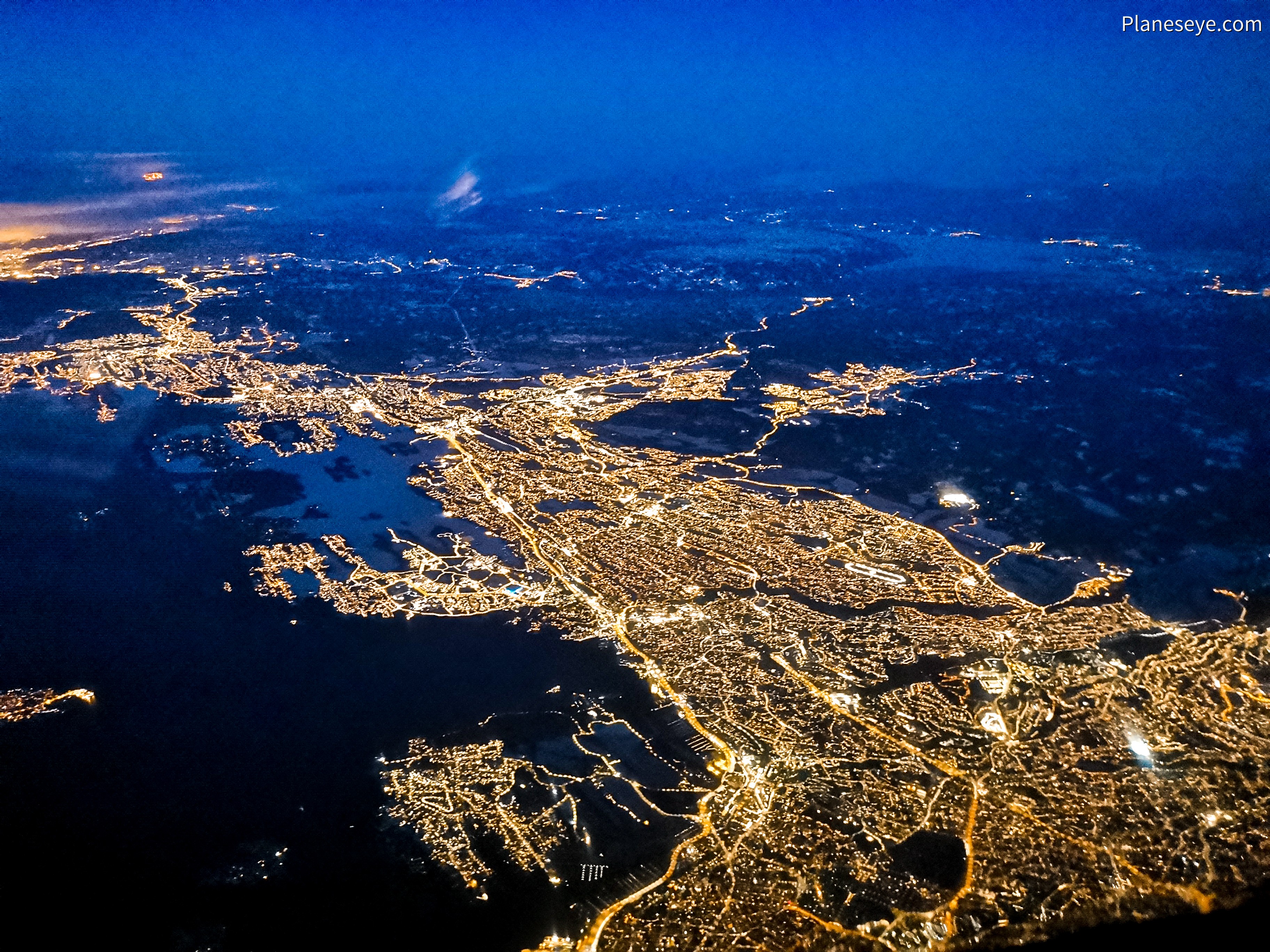 Oslo and Bærum, Norway during dawn