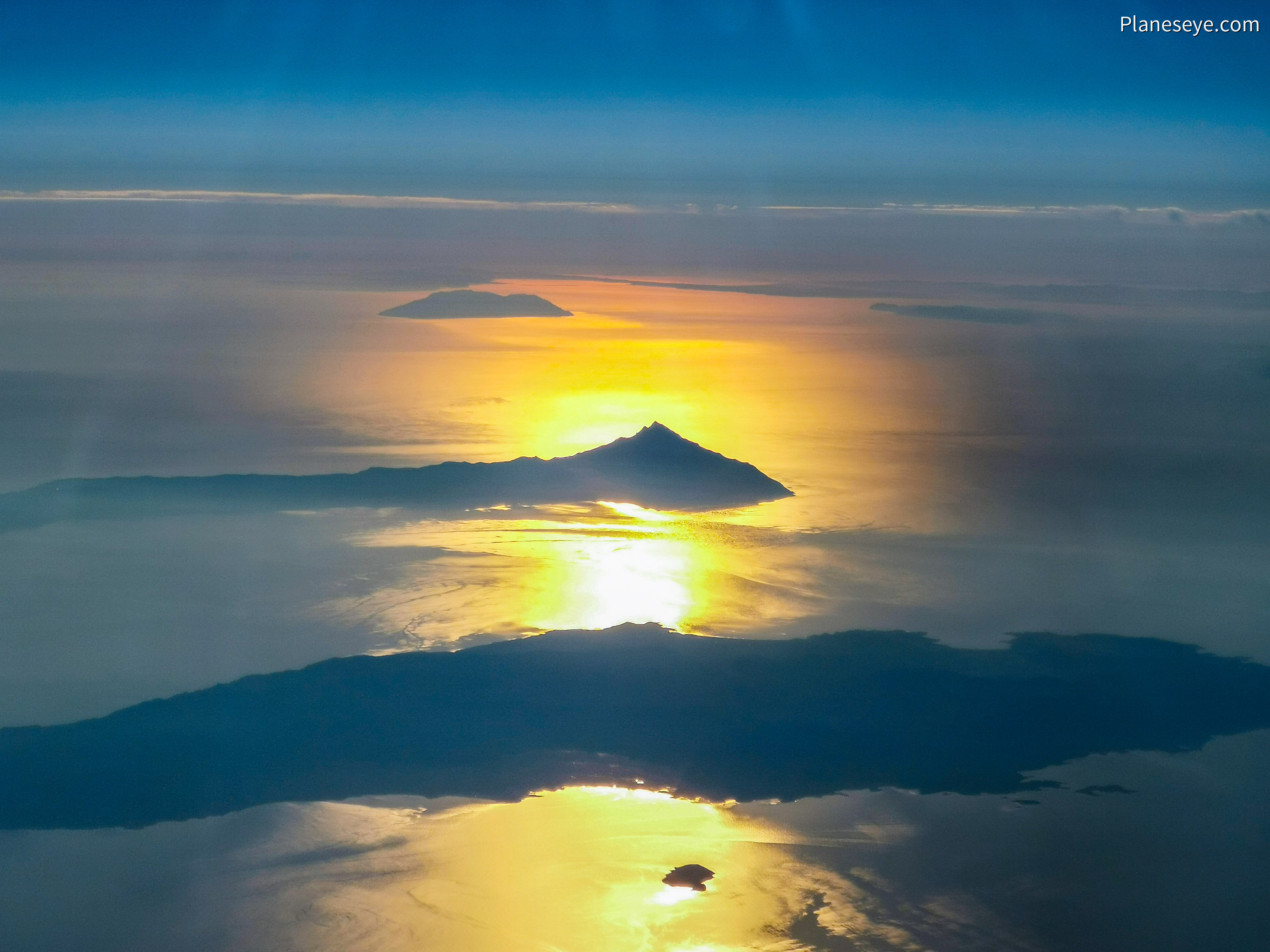 Chalkidiki, Greece, Mount Athos during dawn
