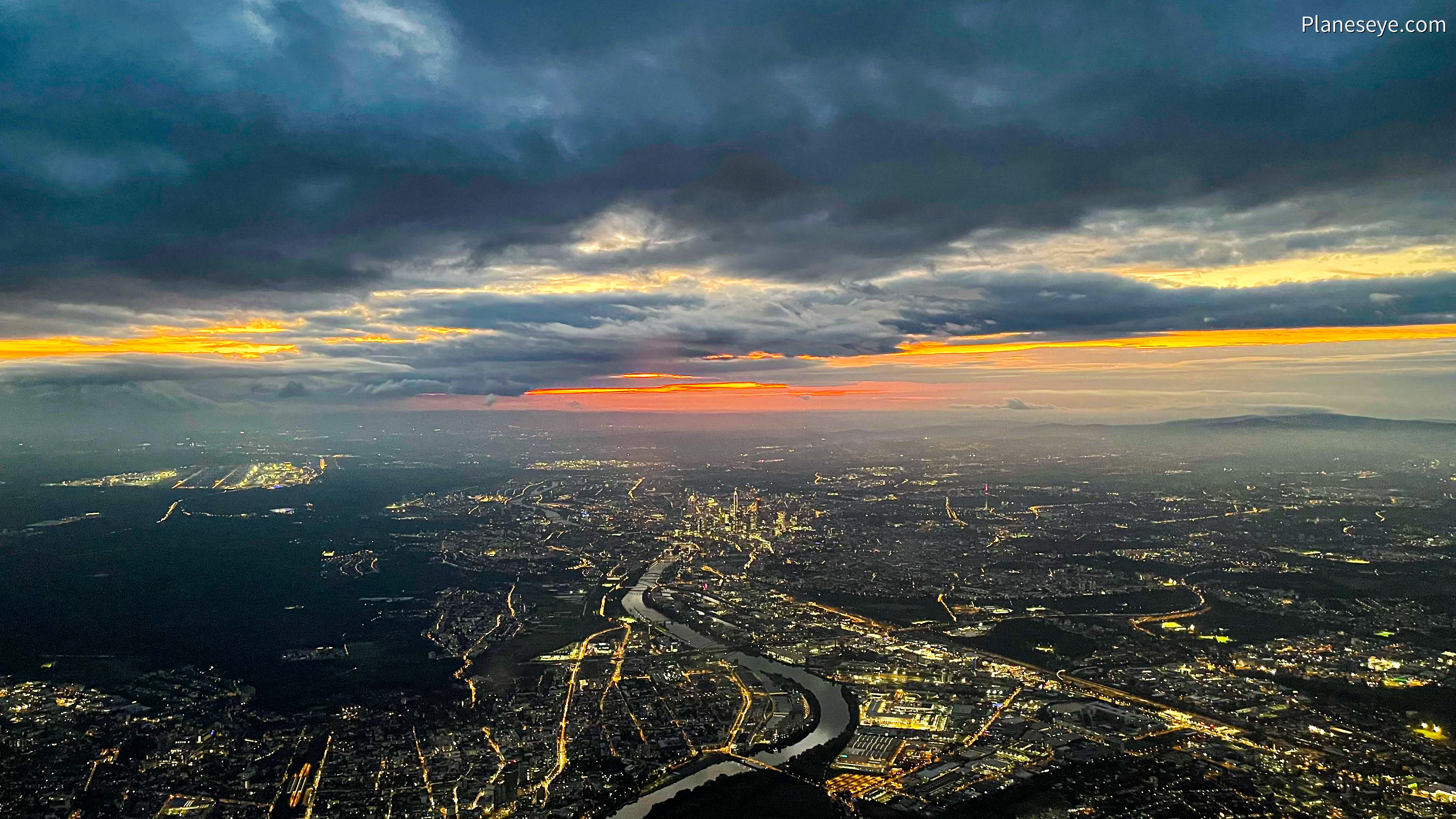Frankfurt, Germany during dusk