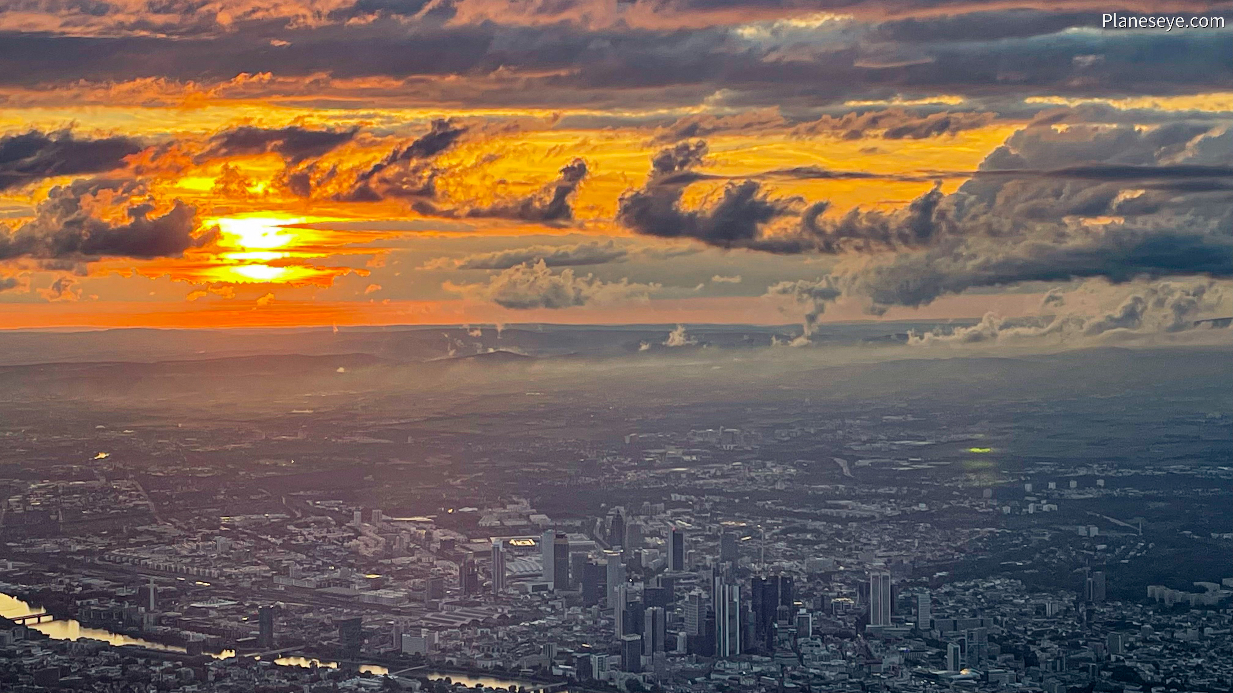 Frankfurt, Germany during dusk