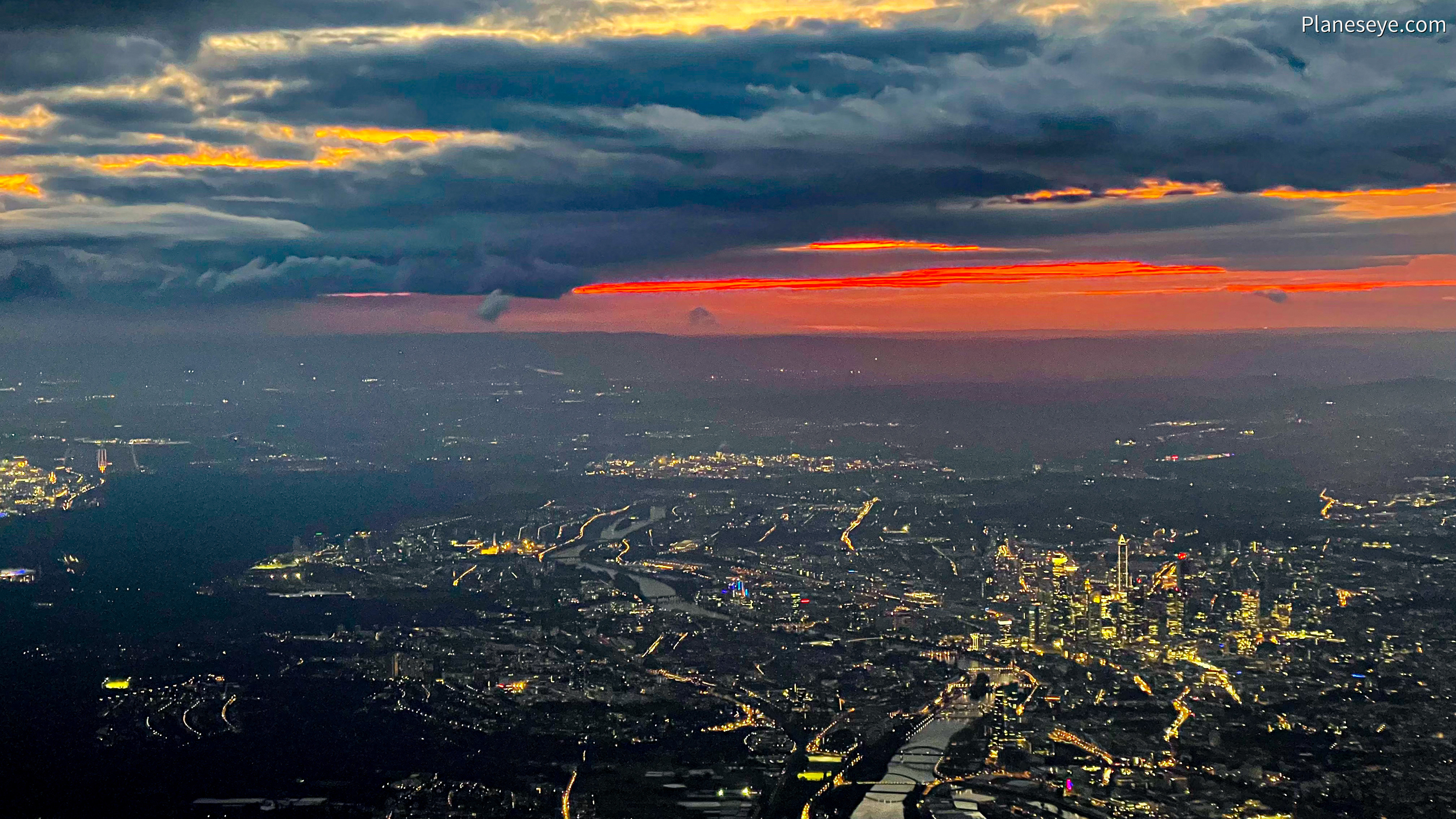 Frankfurt, Germany during dusk