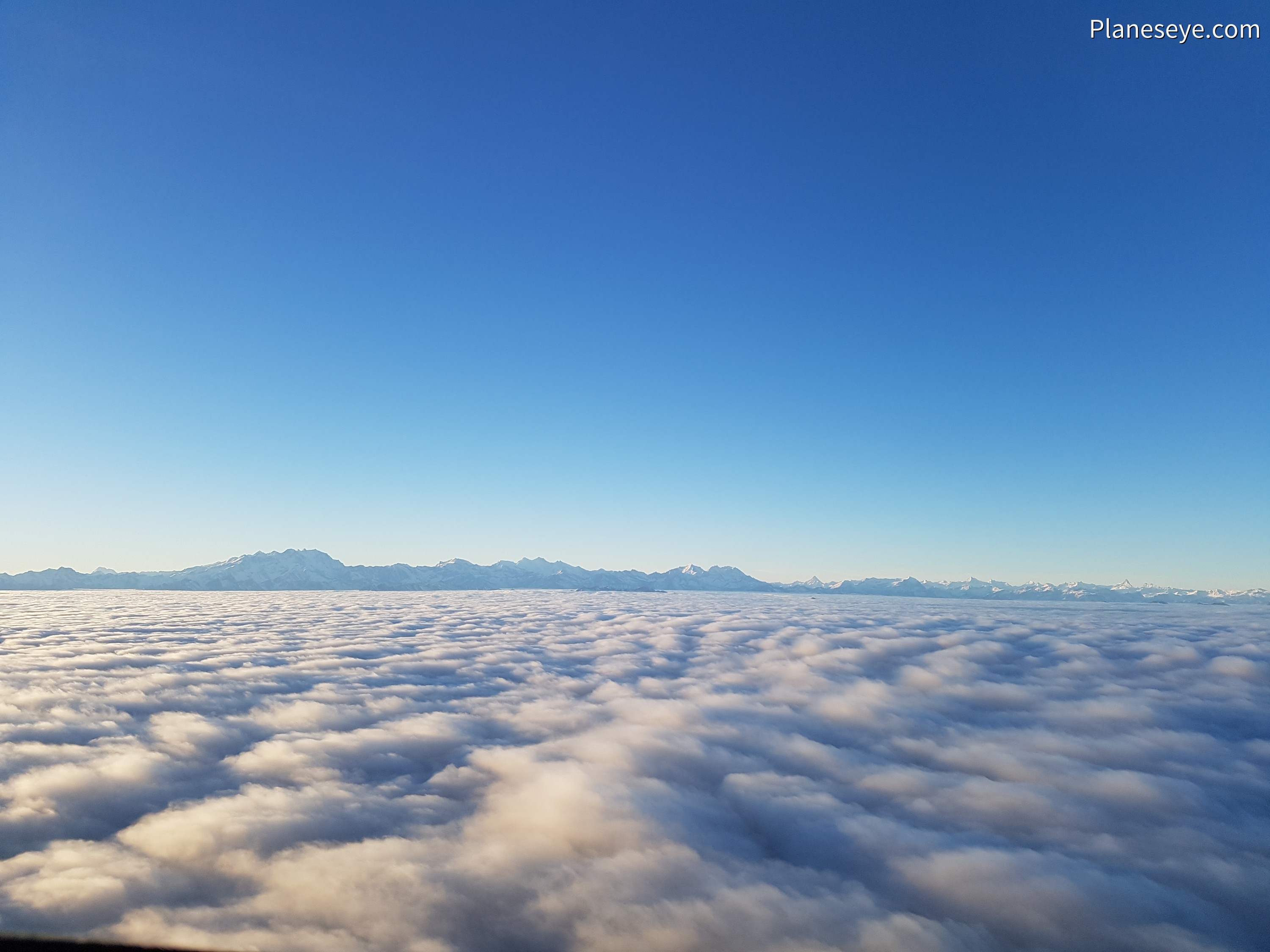 The Alps over a cloud layer from the South