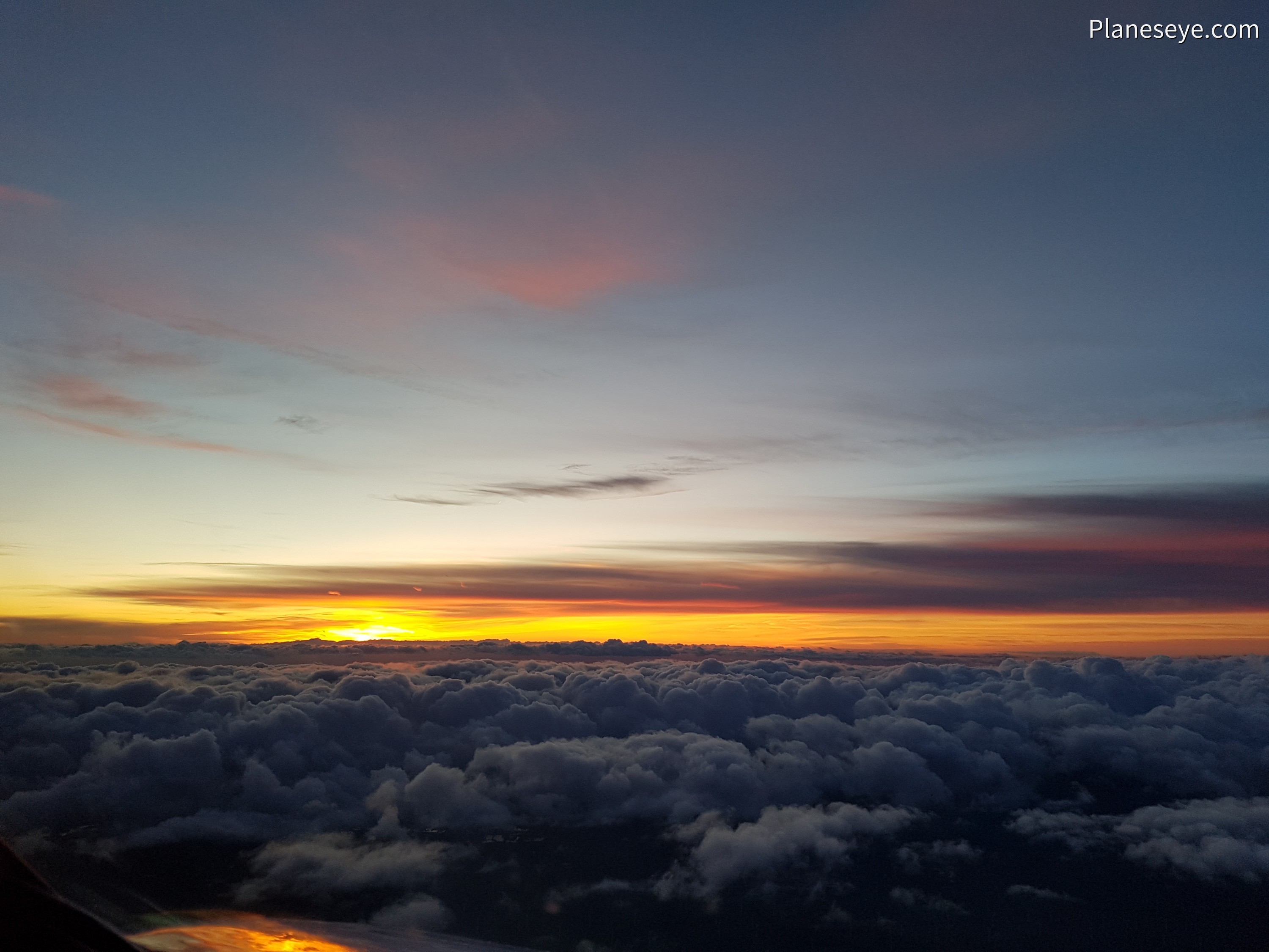 Cloudy sunset over France
