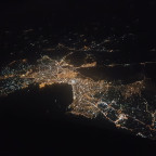 Thessaloniki from above during nighttime