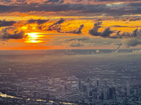 Frankfurt, Germany during dusk