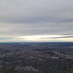 Berlin during dusk, TXL Airport final approach